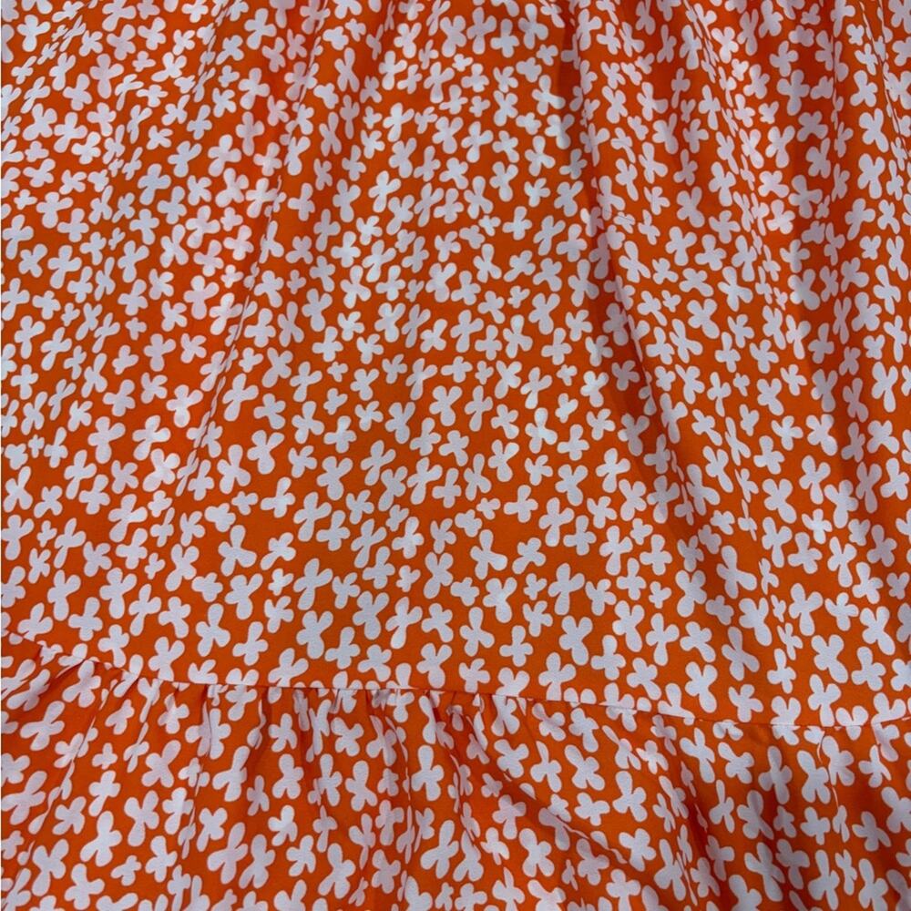 Max Studio London Orange Floral Halter Maxi Dress Smocked Waist NWT Size M - Picture 8 of 9